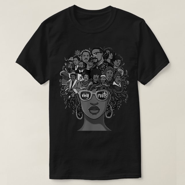 Jag Kärlek mina rötter tillbaka mäktig svart histo T Shirt (Design framsida)