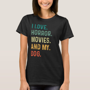 Jag Kärlek, mina skräckfilmer och min Hund Retro V T Shirt