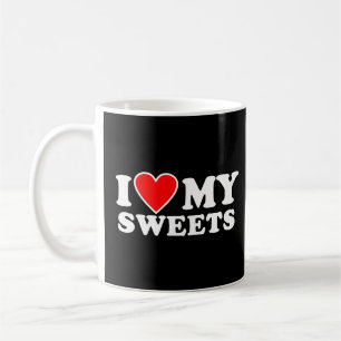 Jag Kärlek mina sötsaker med hjärta Kaffemugg