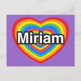 Jag kärlek Miriam. Jag kärlek du Miriam. Hjärta Vykort