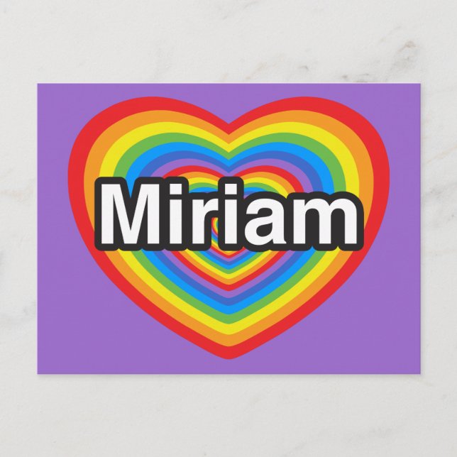 Jag kärlek Miriam. Jag kärlek du Miriam. Hjärta Vykort (Framsida)