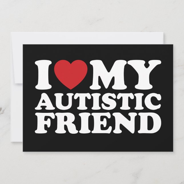 Jag Kärlek mitt autistiska friend Autism Heart Inbjudningar (Framsida)