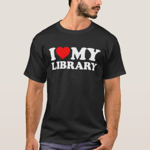 Jag Kärlek mitt Bibliotek hjärta för Bok Älskare-l T Shirt