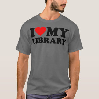 Jag Kärlek mitt Bibliotek hjärta för Bok Älskare-l T Shirt