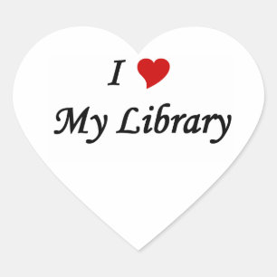 Jag kärlek mitt Bibliotek-klistermärke Hjärtformat Klistermärke