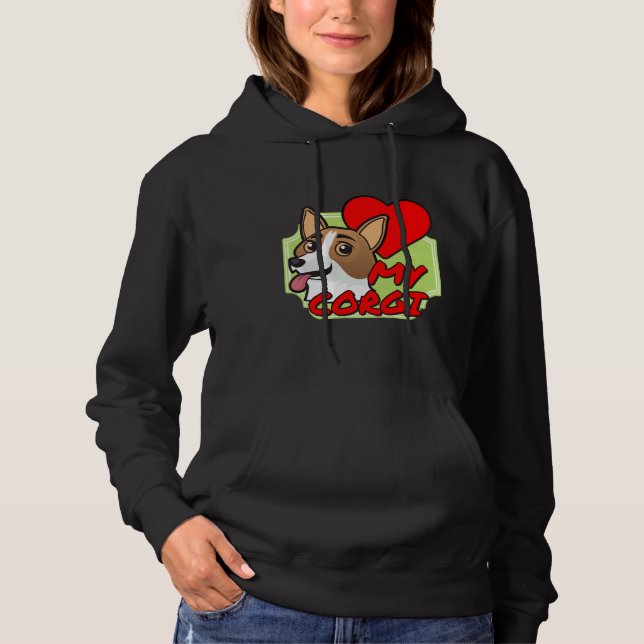 Jag Kärlek mitt Corgi mitt hjärta T Shirt (Framsida)