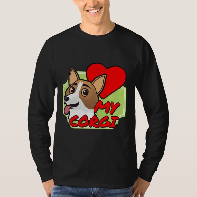 Jag Kärlek mitt Corgi mitt hjärta T Shirt (Framsida)