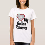Jag Kärlek mitt gyllene kvarlevande Cute Heart Pho T Shirt<br><div class="desc">Den här roligtens t-shirt visar hur mycket du kärlekar din Golden Retriever! Skjortan har en roligt hjärtformade fotodroppe i ram där du kan ladda upp ett foto av din egen Golden Retriever. Hundälskarna kommer att falla i kärlek med roligtens anpassade t-shirt som gör att du kan ladda upp ditt eget...</div>