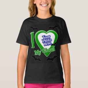 Jag Kärlek mitt handfat med ditt foto med Fladderm T Shirt