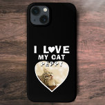 Jag kärlek mitt hjärt-kärt-Namn-foto-svart<br><div class="desc">Jag kärlek mitt hjärta Cat Namn Photo Black iphone case. Ett foto av husdjur i form av ett hjärta. Lägg till kattens foto och namn. Underbar gåva till en kattägare.</div>