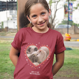 Jag Kärlek mitt hjärta med Pet Photo och Namn Red T Shirt