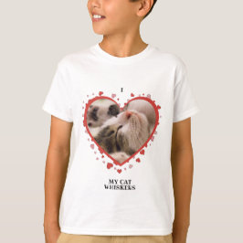 Jag Kärlek mitt hjärta med Pet Photo och Namn Whit T Shirt