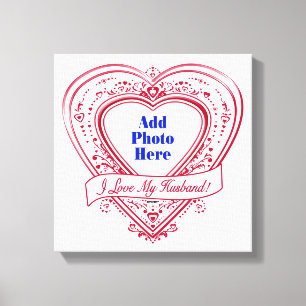 Jag Kärlek mitt Make! Photo Red Hearts Canvastryck