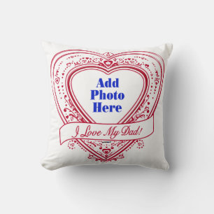 Jag Kärlek mitt Pappa! Photo Red Hearts Kudde