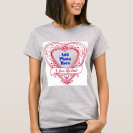 Jag Kärlek mitt Pappa! Photo Red Hearts Tee Shirt