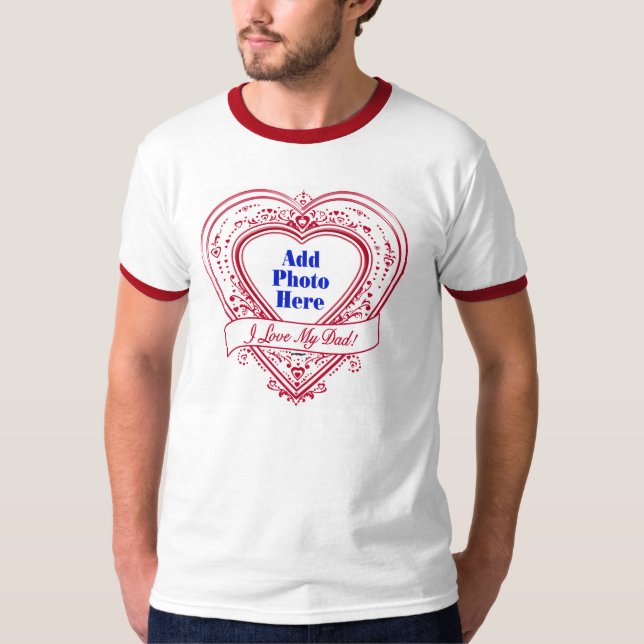 Jag Kärlek mitt Pappa! Photo Red Hearts Tröja (Framsida)