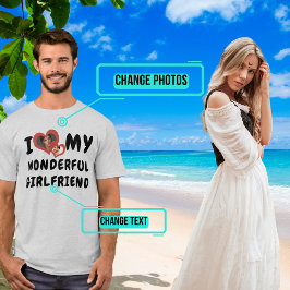 Jag Kärlek mitt underbara Dubbla Heart T Shirt