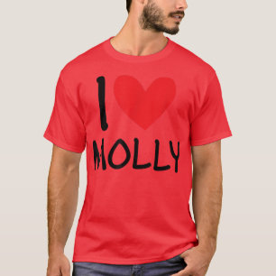 Jag Kärlek Molly Namn Personlig Girl Woman BFF Fri T Shirt