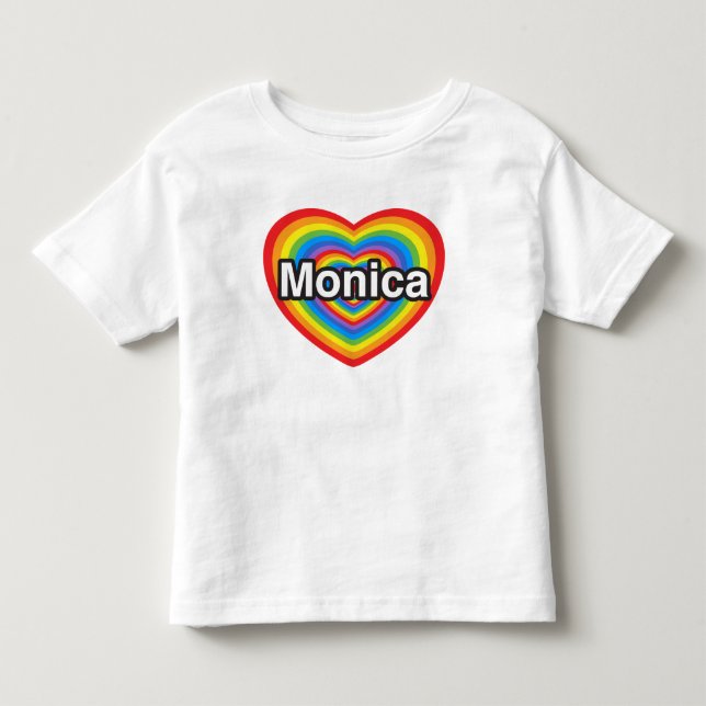 Jag kärlek Monica. Jag kärlekar dig Monica. Hjärta T-shirt (Framsida)