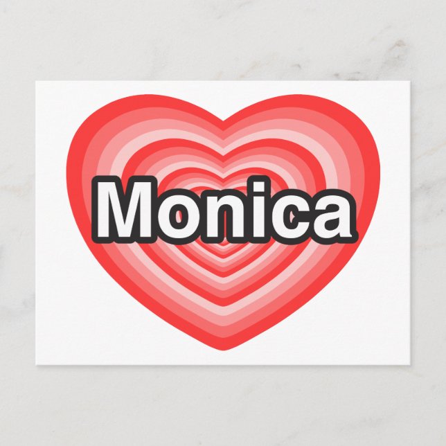 Jag kärlek Monica. Jag kärlekar dig Monica. Hjärta Vykort (Framsida)
