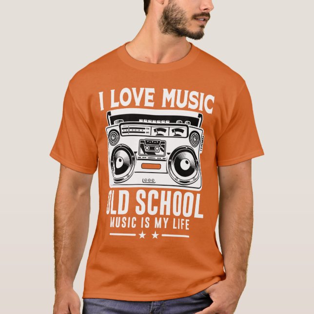 Jag Kärlek Music Old school Music är min livfamilj T Shirt (Framsida)