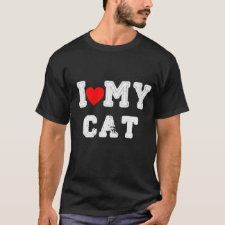 Jag Kärlek My Cat roligt T Shirt