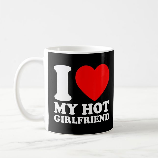 Jag Kärlek My GF I Hjärtar min flickvän GF Par Mat Kaffemugg (Vänster)