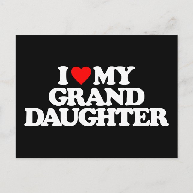 JAG KÄRLEK MY GRANDDAUGHTER VYKORT (Framsida)