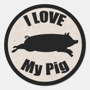 Jag Kärlek My Gris Sticker Runt Klistermärke