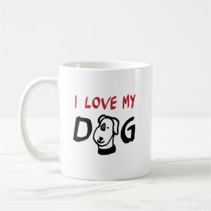 Jag Kärlek My Hund med hund illustration Kaffemugg