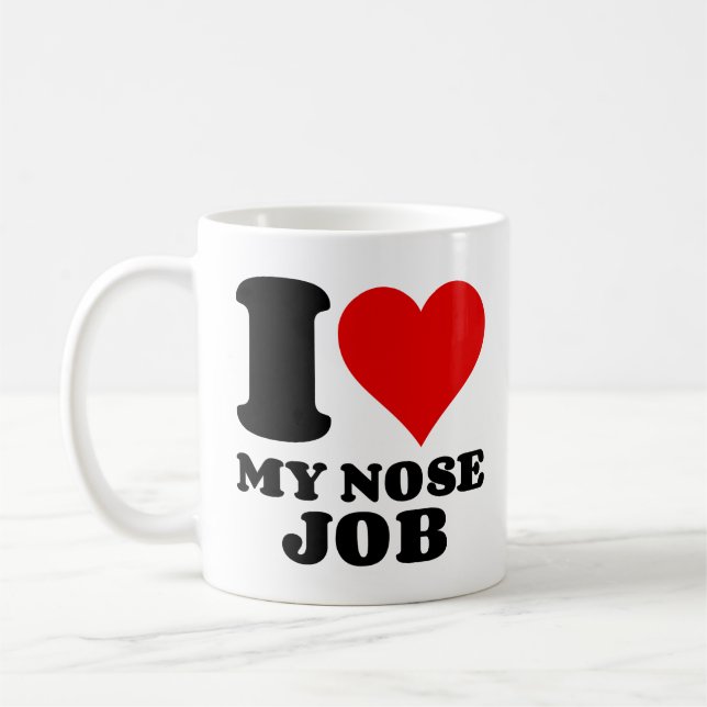 JAG KÄRLEK MY NOSE JOB KAFFEMUGG (Vänster)