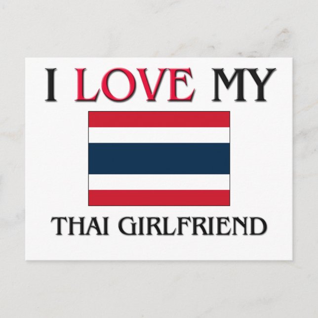 Jag Kärlek My Thai Girlkompis Vykort (Framsida)