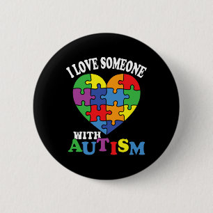 Jag Kärlek någon med autism 2 Knapp
