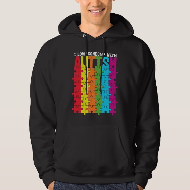 Jag Kärlek någon med autism 34 Hoodie (Framsida)