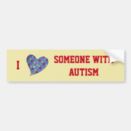 Jag Kärlek någon med Autism Bumper-märke Bildekal