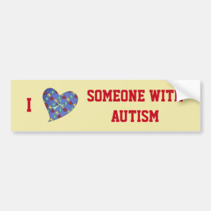 Jag Kärlek någon med Autism Bumper-märke Bildekal