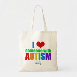 Jag Kärlek någon med Autism Cute Anpassningsbar Tygkasse