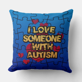 Jag Kärlek någon med autism Dekorativ kudde