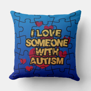 Jag Kärlek någon med autism Dekorativ kudde