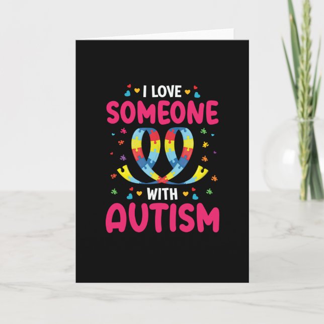 Jag kärlek någon med autism kort (Framsida)