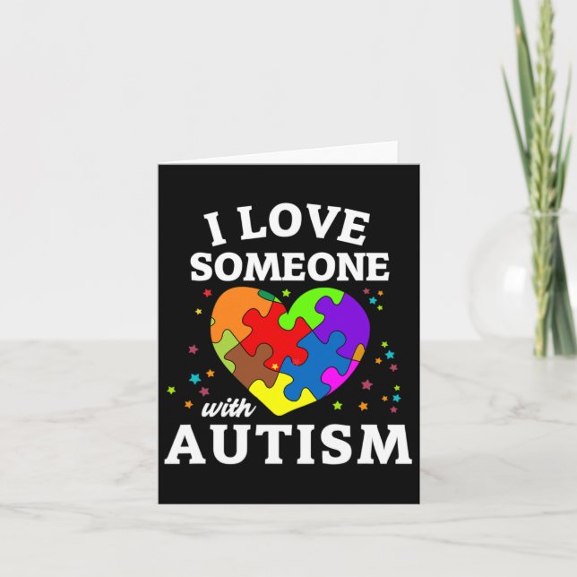 Jag Kärlek någon med autism Kort (Framsida)