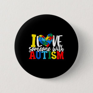 Jag Kärlek någon med autism och autism - medvetand Knapp