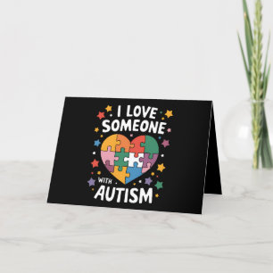 Jag Kärlek någon med autism och autistisk medveten Tack Kort