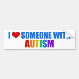 Jag Kärlek någon med Autism och vackert regnbåge Bildekal