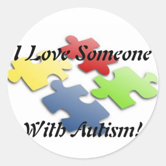 Jag Kärlek någon med autism Runt Klistermärke