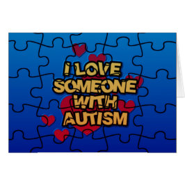 Jag Kärlek någon med autismkort OBS Kort