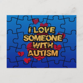 Jag Kärlek någon med autismvykort Vykort