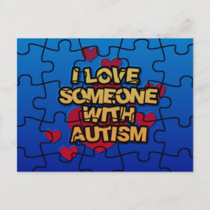 Jag Kärlek någon med autismvykort Vykort
