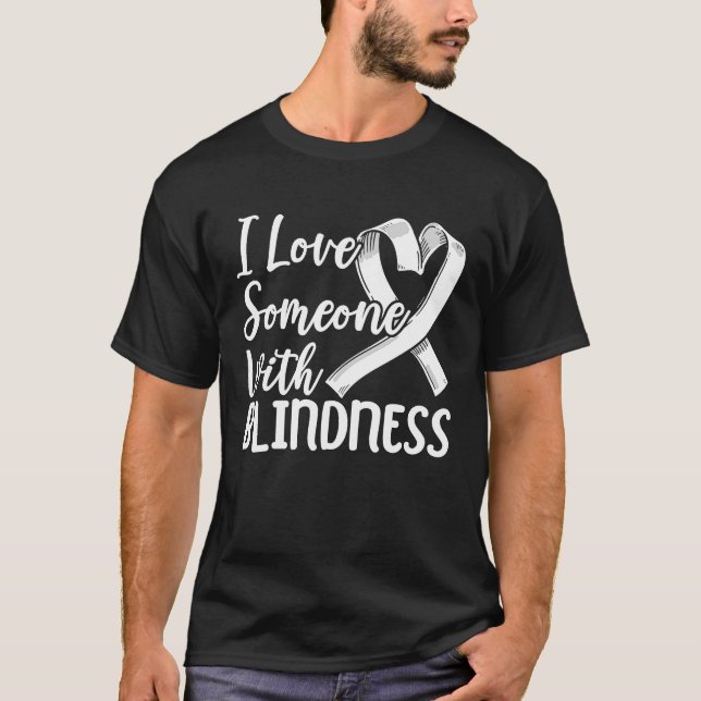Jag Kärlek någon med blindhet Braille Blind Awaren T Shirt (Framsida)