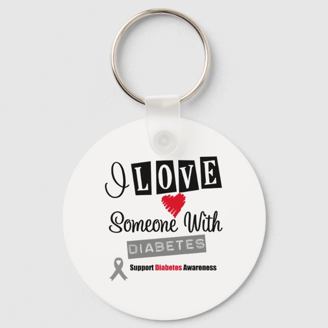 Jag Kärlek någon med diabetes Nyckelring (Framsida)